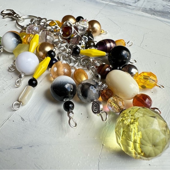 Chunky Beaded Tassel Handbag Purse Accessory Dangle Charm Key Chain Handmade - Picture 7 of 17